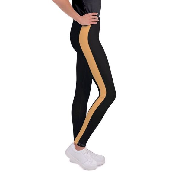 Cache Black Leggingss with tan side stripe size medium - Picture 1 of 4
